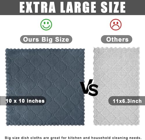 Homaxy 18 Pack Super Soft Absorbent Dish Cloths, Dark Grey - Image 4