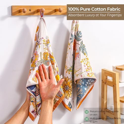 100% Cotton Cotton Floral and Bird Kitchen Towels, 2 Pack - Image 6