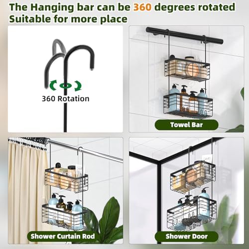 YUOROS 2 Tier Hanging Shower Caddy - Image 5