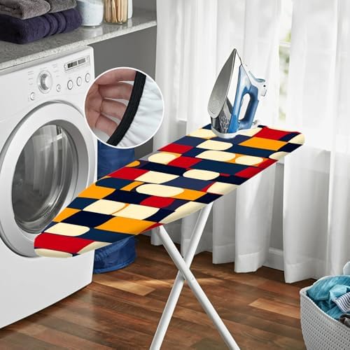 Nuxovilar Colorful Geometric Blocks Ironing Board Cover 15x54 Polyester - Image 6