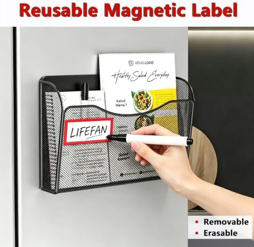 Magnetic File Book Holder Folder Mail Binder Organizer Wall Basket Bins - Image 4