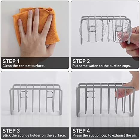 Sponge Holder for Kitchen Sink;Suction Cup Sponge Rack Kitchen Sink;Quick - Image 6