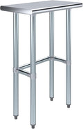 AmGood Stainless Steel Work Table Open Base | NSF | Laundry Garage Utility Bench (24" Long X 14" Deep)