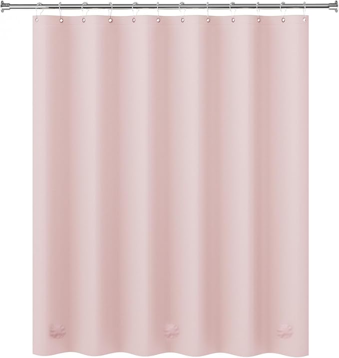 AmazerBath Light Pink Shower Curtain Plastic 72x72 Inches, Premium PEVA Shower - Image 9