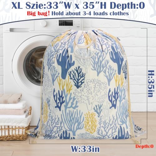 Canvas Laundry Bag 33"Wx 35"H, Extra Large Heavy Duty Hamper Liner - Image 2