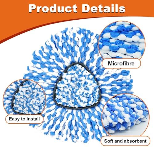 6pcs Mop Head Refills for O Cedar RinseClean 2 Tank Spin Mop System - Image 4