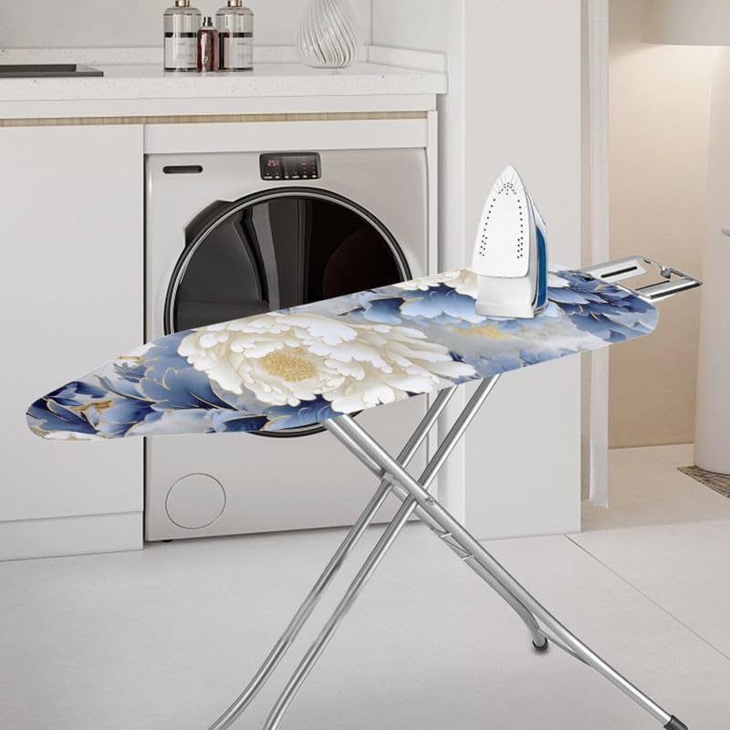 Peony Flower Ironing Board Cover Blue White Gradient Chinese Rose Polyester - Image 2