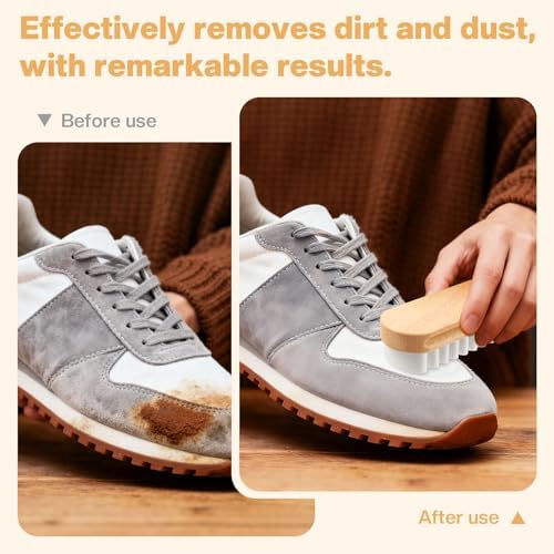 2 Pcs Suede Shoe Brush Nubuck Leather Cleaner Shoes Shine Dauber Crepe - Image 4