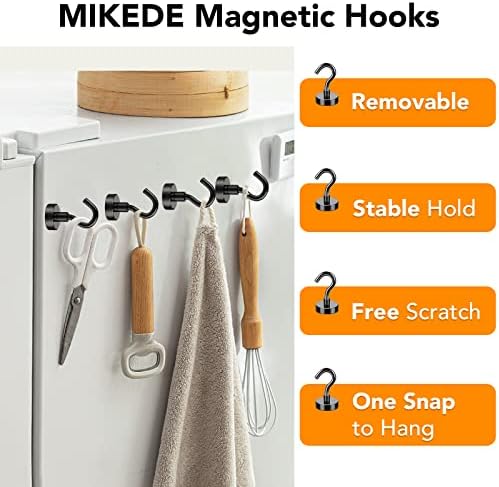 MIKEDE Black Magnetic Hooks Heavy Duty 30Lbs+ Strong Neodymium Magnets - Image 4