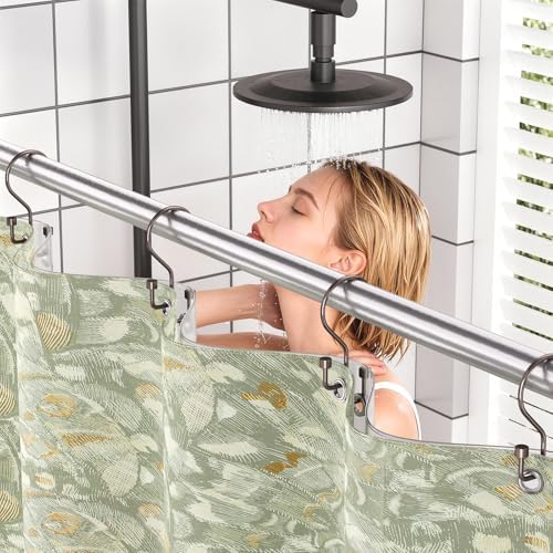 Bathway 12-Pack Double Shower Curtain Hooks, Rust-Resistant Metal Shower - Image 2