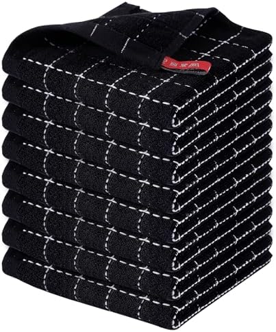 Homaxy 100% Cotton Terry Kitchen Dish Cloths, 8 Pack by Homaxy