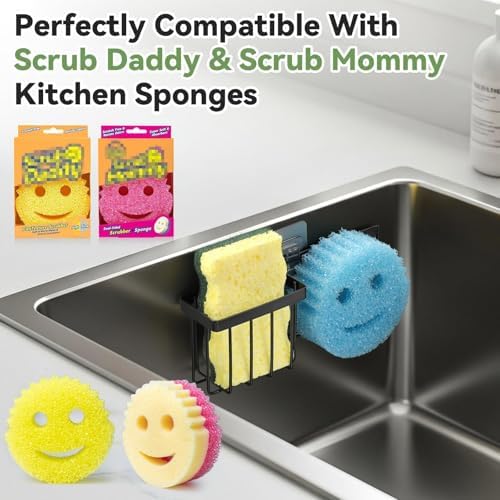 LANDNEOO Sponge Holder for Kitchen Sink, Rust-proof Sink Sponge Caddy Organizer - Image 2