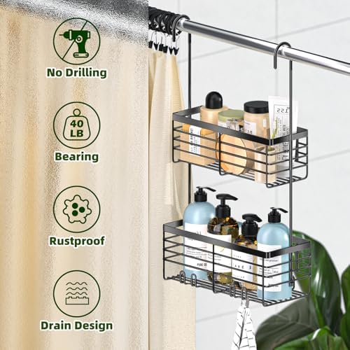 YUOROS 2 Tier Hanging Shower Caddy - Image 2