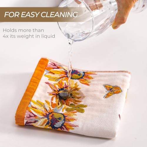 Set of 2 Floral Kitchen Towels for Drying Dishes Decor 15"x30" - Image 4