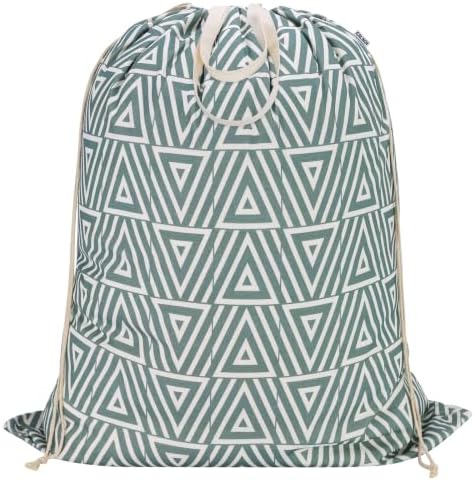 Canvas Laundry Bag 33"Wx 35"H, Heavy Duty Hamper Liner, XL Geom SlateGreen by CALACH