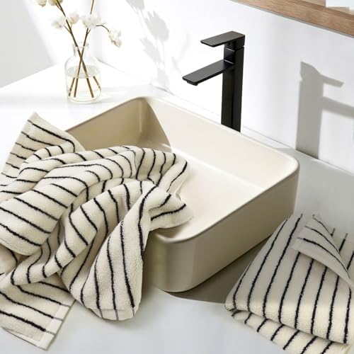 Black and White Striped Hand Towels - Image 7