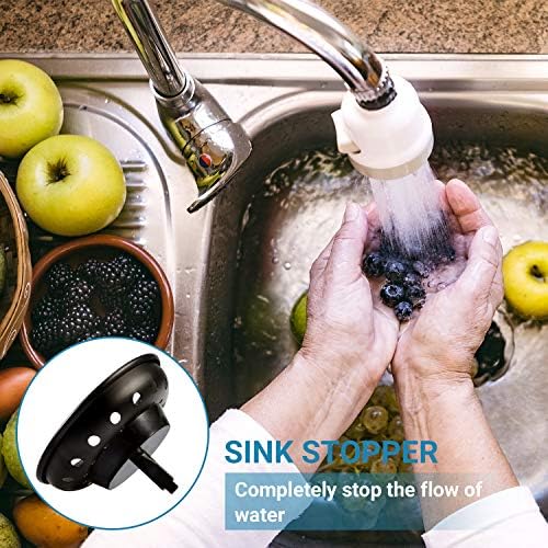 KONE Black Sink Basket Strainer Drain Stopper, 2 Pack Stainless Steel Matte - Image 6