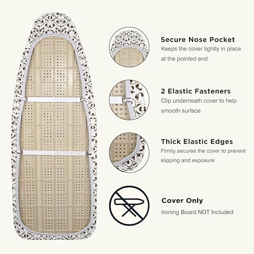 UniSimp Ironing Board Cover and Pad 18"x49" Extra Thick Natural Cotton - Image 3