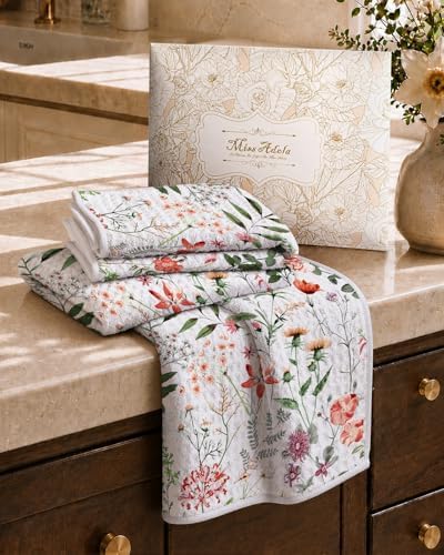 Miss Adola Reversible 3 Pack Microfiber Dish Cloths, Floral Whispers - Image 6