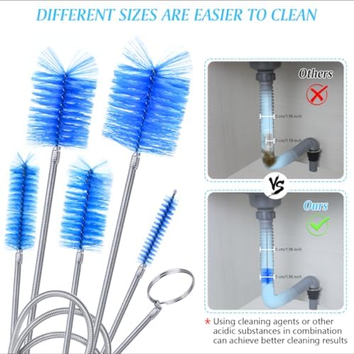 Flexible Long Drain Brush Set, Premium 3 Piece Kit - Image 4