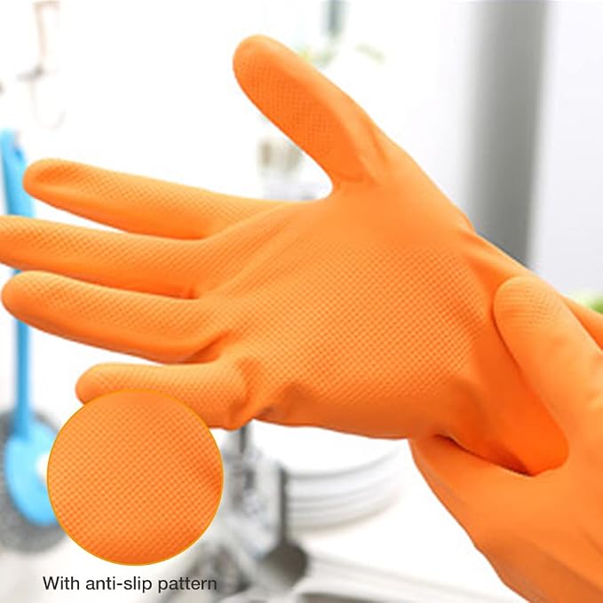 Alimat PluS Rubber Dishwashing Gloves Latex Free, Without Liner, Large | 3 Pairs - Image 6