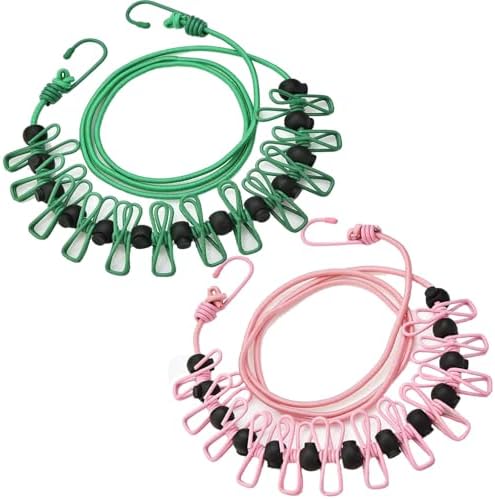 2 Pack Portable Travel Clothesline ，Retractable Portable Clothesline by Sopepoyie