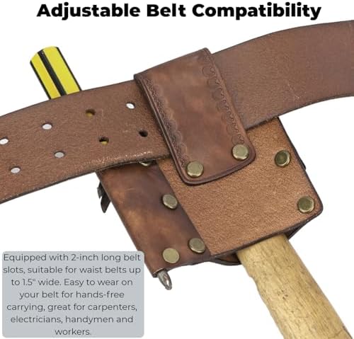 TOURBON Leather Tool Holster Hammer Tape Measure Pencil Holder - Image 5