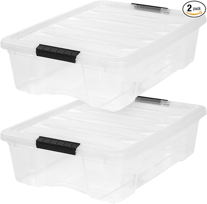 IRIS USA 2-Pack 27 Quart Storage Bins by IRISUSA