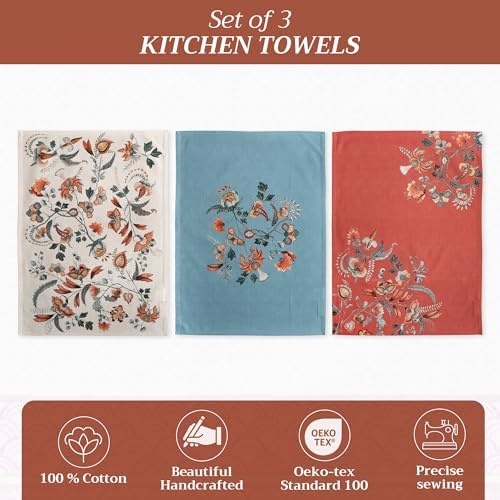 Maison d' Hermine Kitchen Towels Set of 3 Reusable 100% Cotton 27.50" x 20" - Image 2