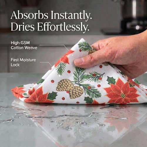 Urban Villa Kitchen Towels Cotton Dish Towels 20”x30” Pinecone - Image 2