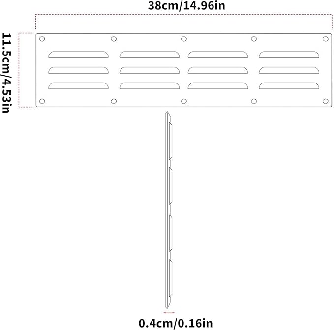 2 Part Oxidation Immune Ventilation Grilles Permanent Metal Canopies for Telecommute Commercial Use Plate for Sitting Room Bedroom