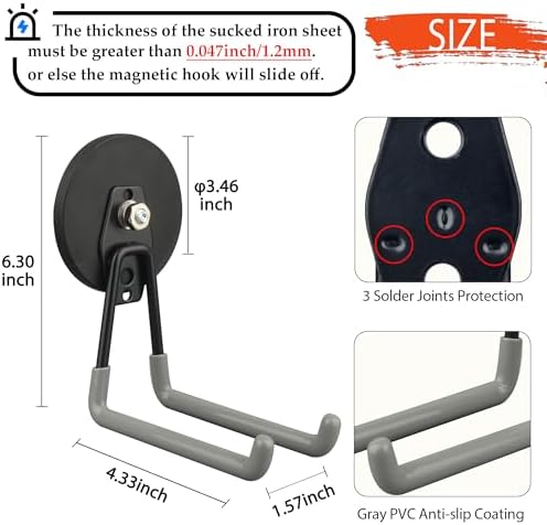 ULIBERMAGNET Magnetic Hooks, Heavy Duty Magnet Hooks, Large Manget - Image 2