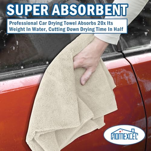 HOMEXCEL Professional Large Microfiber Car Drying Towels 2 Pack - Image 4