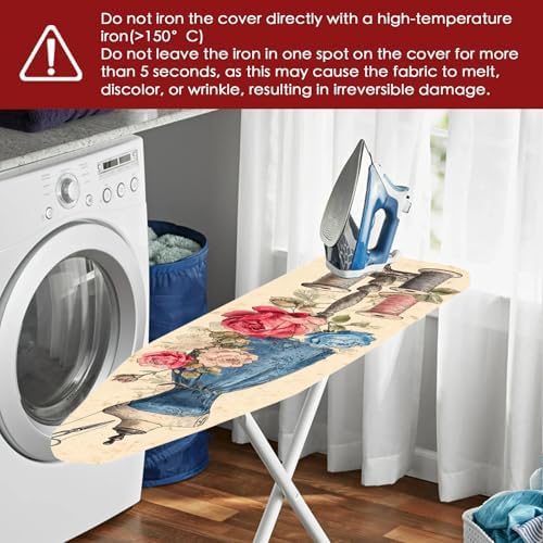 Nuxovilar Vintage Sewing Floral Ironing Board Cover 18x49 Polyester - Image 6