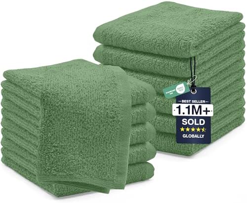 DAN RIVER 12 Pack Cotton Wash Cloths Set by DanRiver