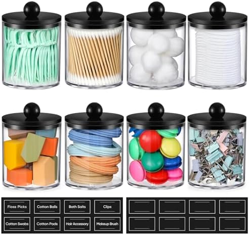 8 Pack Acrylic Qtip Holder Dispenser by AOZITA