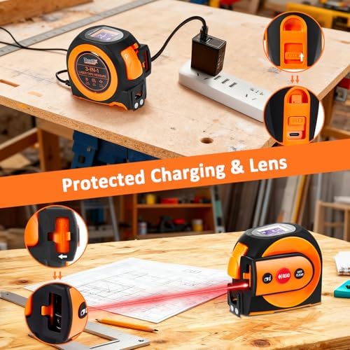 3-in-1 Laser Tape Measure, 197 ft Distance Meter, 16 ft Tape, Digital Level - Image 6