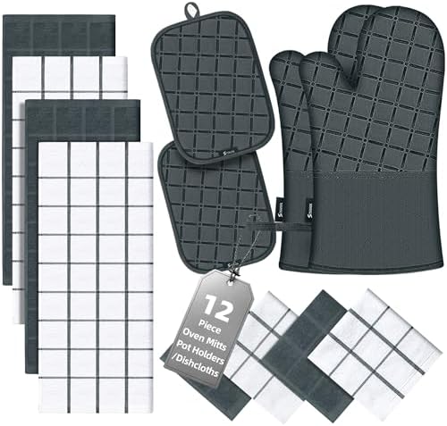 Oven Mitts Pot Holders Sets/Kitchen Towels and Dishcloths, Oven Gloves Kitchen by BSKSSK