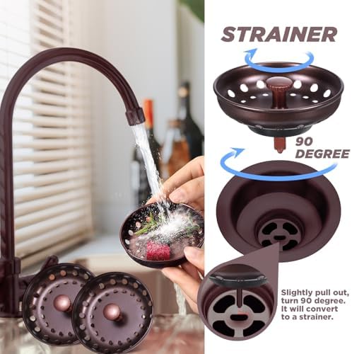 Retisee 2 Pcs Kitchen Sink Stopper Strainer Stainless Steel Drain Strainers - Image 4
