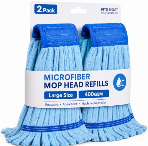 2 Pack - Large Commerical Microfiber Tube Mop 400GSM - Heavy Duty Industrial by Unknown