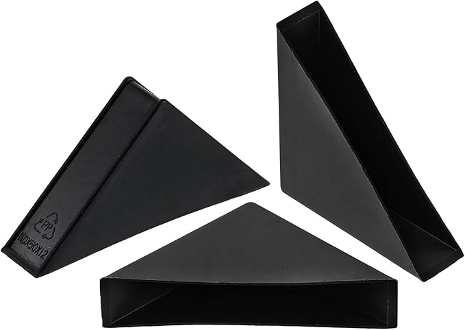 uxcell 20Pcs Plastic Corner Protectors 12x70mm Right Angle Shape Glass Corner Guards Cushion for Corner Protection of Glass, Mirror, Tile, Black