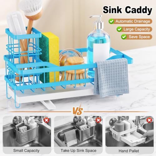 Sponge Holder for Kitchen Sink, Self-draining Sink Caddy - Image 7