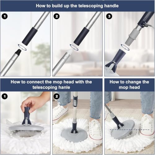 Spin Mop Bucket Set 3 Refills Best Mops - Image 6