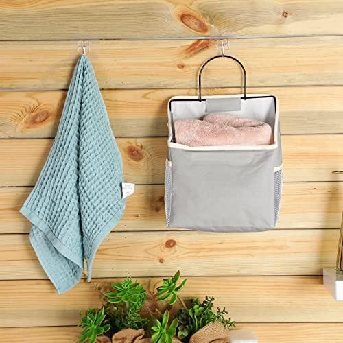 Chumia 6 Pack Wall Hanging Storage Basket Bathroom Closet Hanging Storage Bag - Image 7