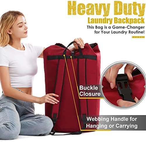 Backpack Laundry Bag, 115L Heavy Duty Extra Large College Laundry Backpack - Image 5
