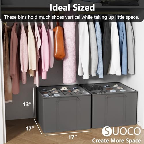 SUOCO 2 Pack Shoe Organizer for Closet, Fits up to 32 Pairs, Small Space Shoe - Image 4