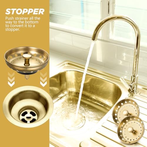 Retisee 2 Pcs Kitchen Sink Stopper Strainer Stainless Steel Drain Strainers - Image 6