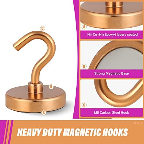 Neosmuk Magnetic Hooks, 130lb Heavy Duty, 10 Pack - Image 5