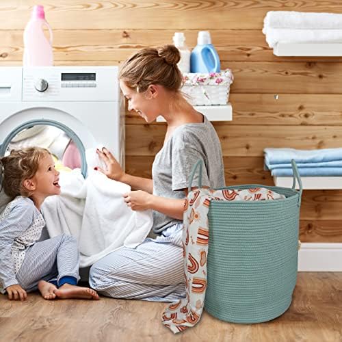 XUANGUO Cotton Rope Laundry Basket Hamper - Image 4