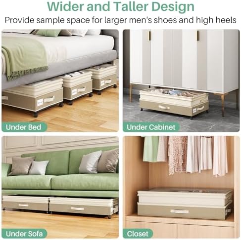 Kitstorack 4 Pack Height-adjustable Under Bed Storage - Image 6